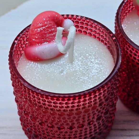 Handmade Holiday Candle ✦ Apple Cinnamon ✦ Soy Wax in 2oz Shot Glass NWT - Picture 4 of 7